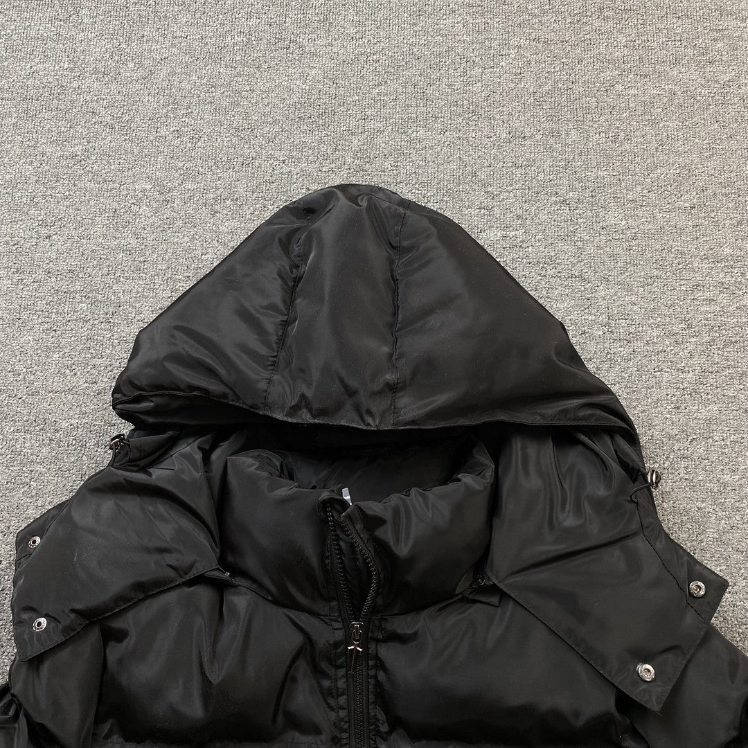 TRAPSTAR IRONGATE DETACHABLE HOODED PUFFER JACKET BLACK - Sin Sity Reps