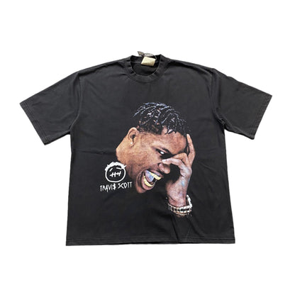 TRAVIS SCOTT VINTAGE GRAPHIC TEE BLACK - Sin Sity Reps