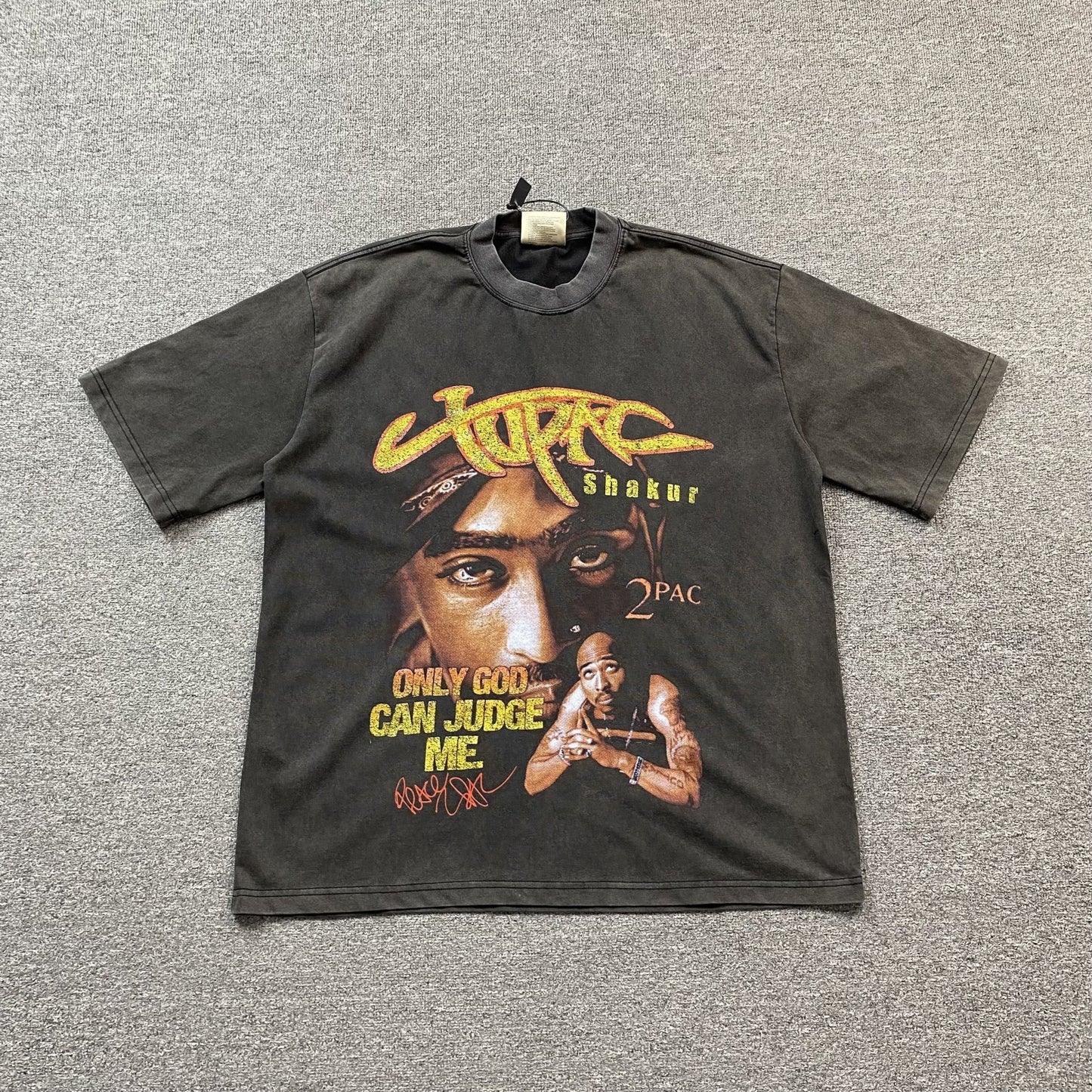 TUPAC VINTAGE GRAPHIC TEE DARK GREY - Sin Sity Reps