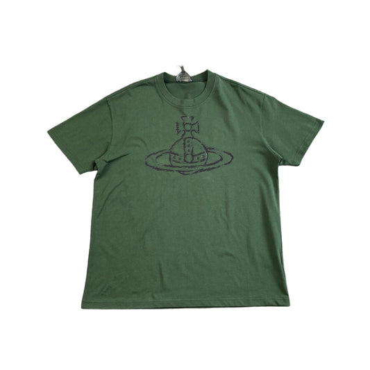 VIVIENNE WESTWOOD ROUGHLY STITCHED ORB T - SHIRT GREEN - Sin Sity Reps